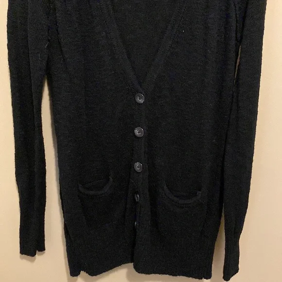 Women’s black button up cardigan sweater - Picture 2 of 3
